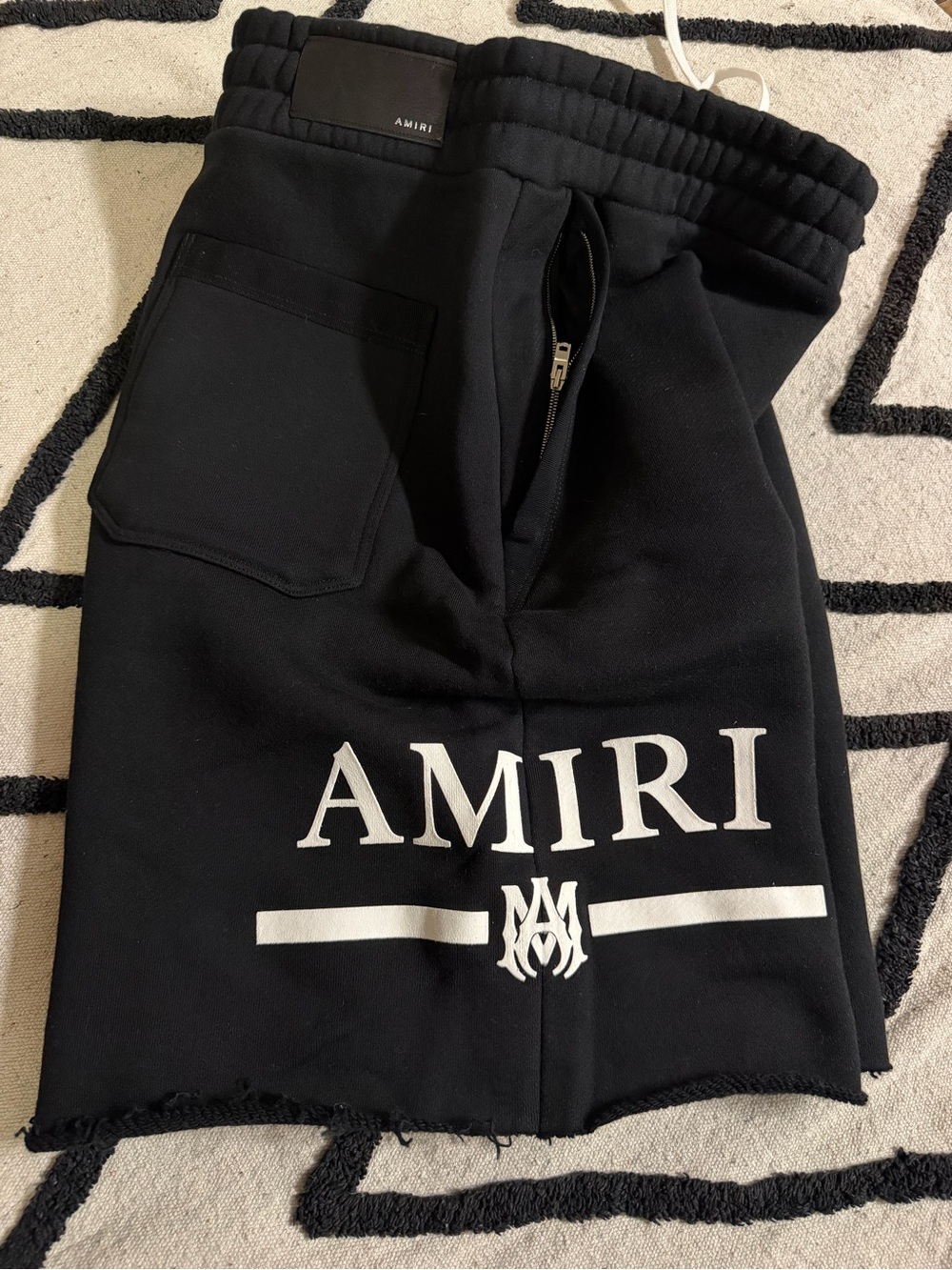 AMIRI Black Sweatshorts with White Logo
